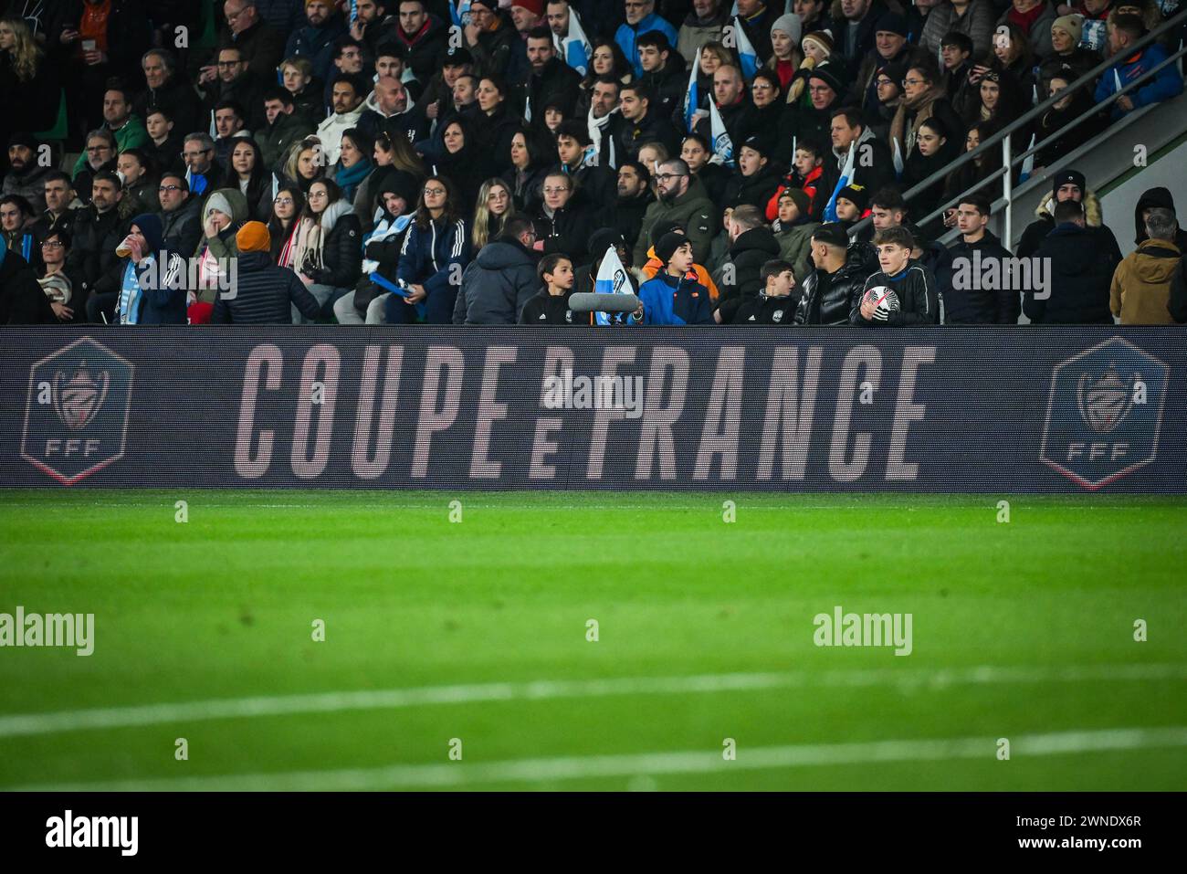 Saint-Etienne, France, France. 29th Feb, 2024. Illustration during the French Cup match between Le Puy Foot 43 Auvergne and Stade Rennais (Rennes) at Geoffroy Guichard Stadium on February 29, 2024 in Saint-Etienne, France. (Credit Image: © Matthieu Mirville/ZUMA Press Wire) EDITORIAL USAGE ONLY! Not for Commercial USAGE! Stock Photo