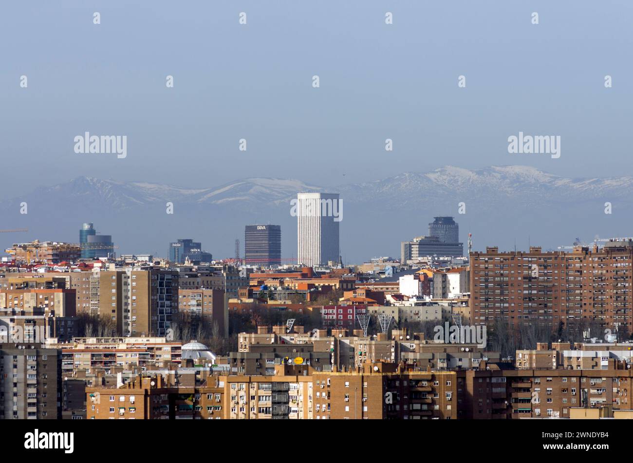 Vista de Azca desde el Mirador Cerro del Tío Pío. Madrid. España Stock Photo