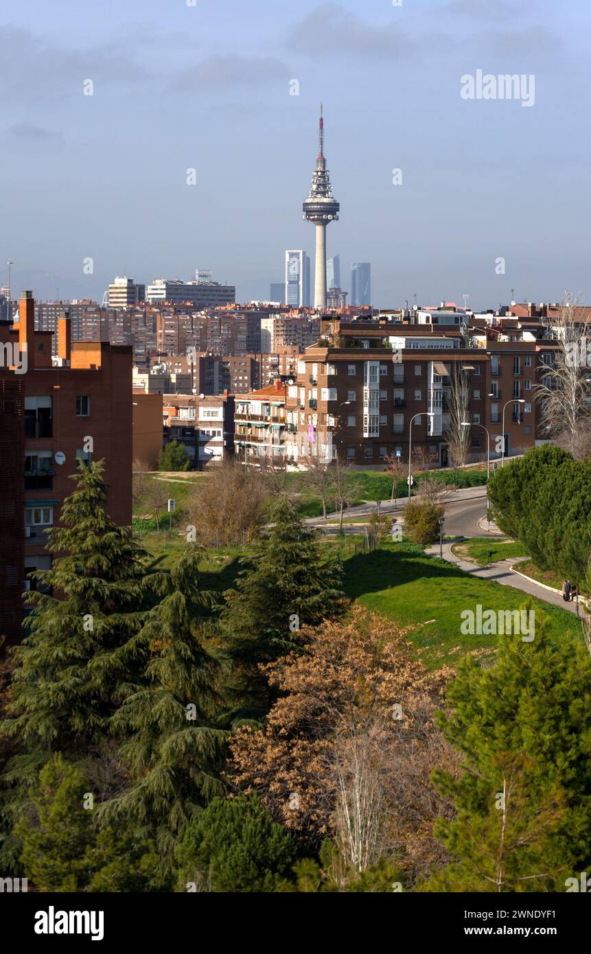 Vista de Madrid desde el Mirador Cerro del Tío Pío. Madrid. España Stock Photo