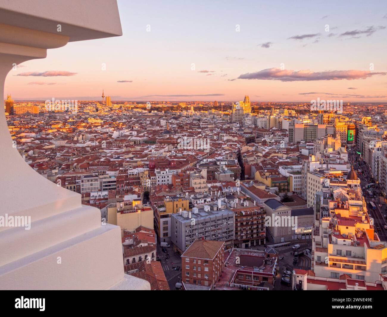 Vista de Madrid desde el mirador del Edificio España. Madrid. España Stock Photo
