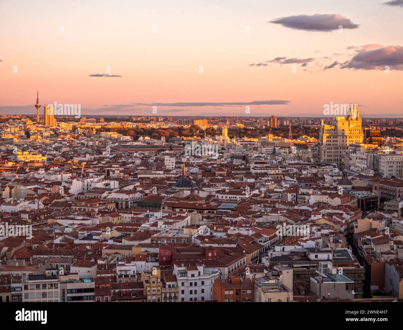 Vista de Madrid desde el mirador del Edificio España. Madrid. España Stock Photo