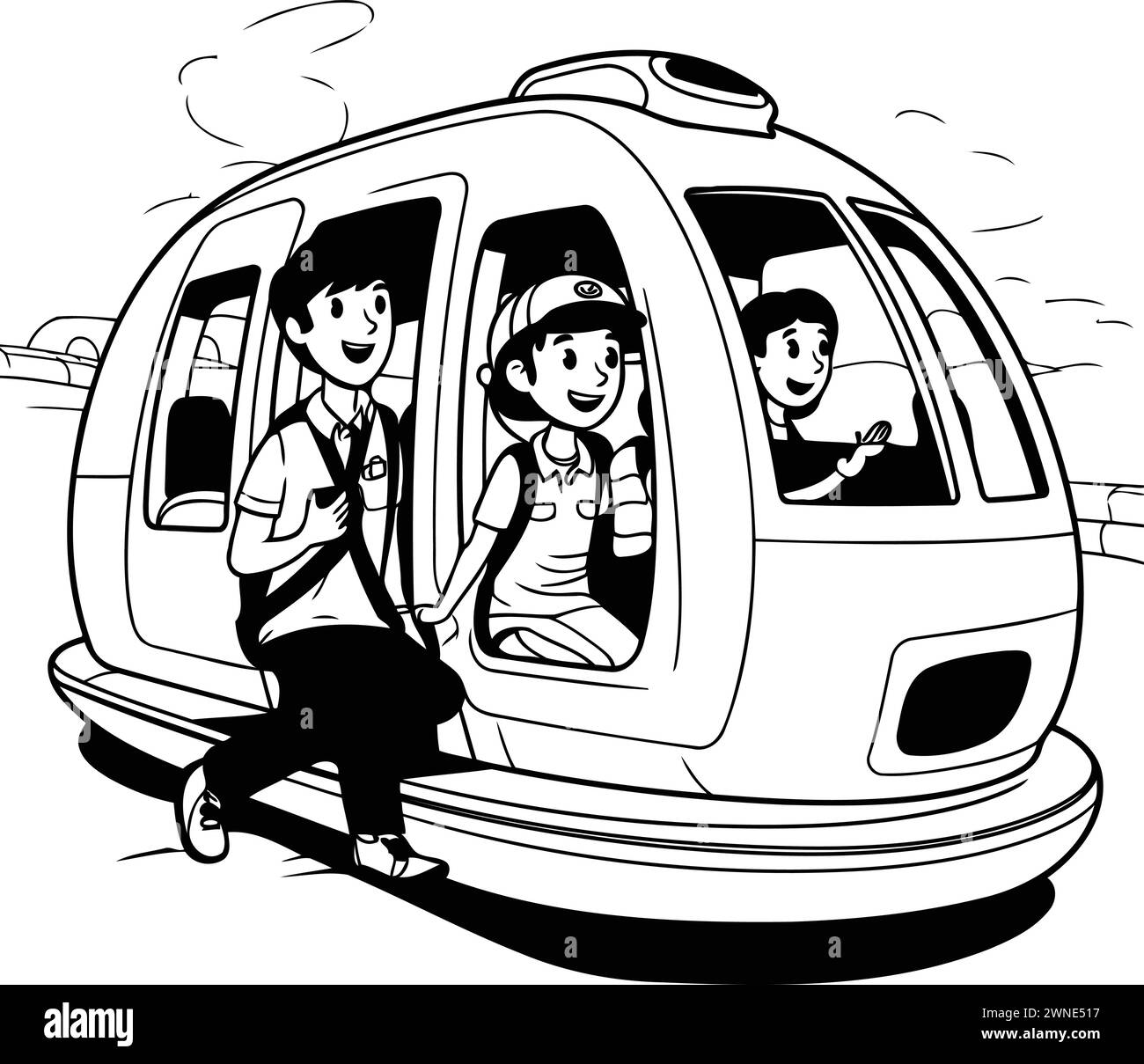 Cartoon subway Black and White Stock Photos & Images Alamy