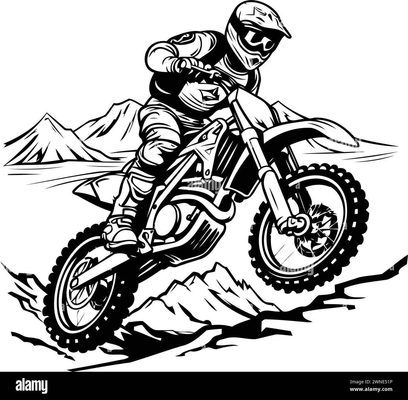 Motocross rider on the race. Vector illustration ready for vinyl ...