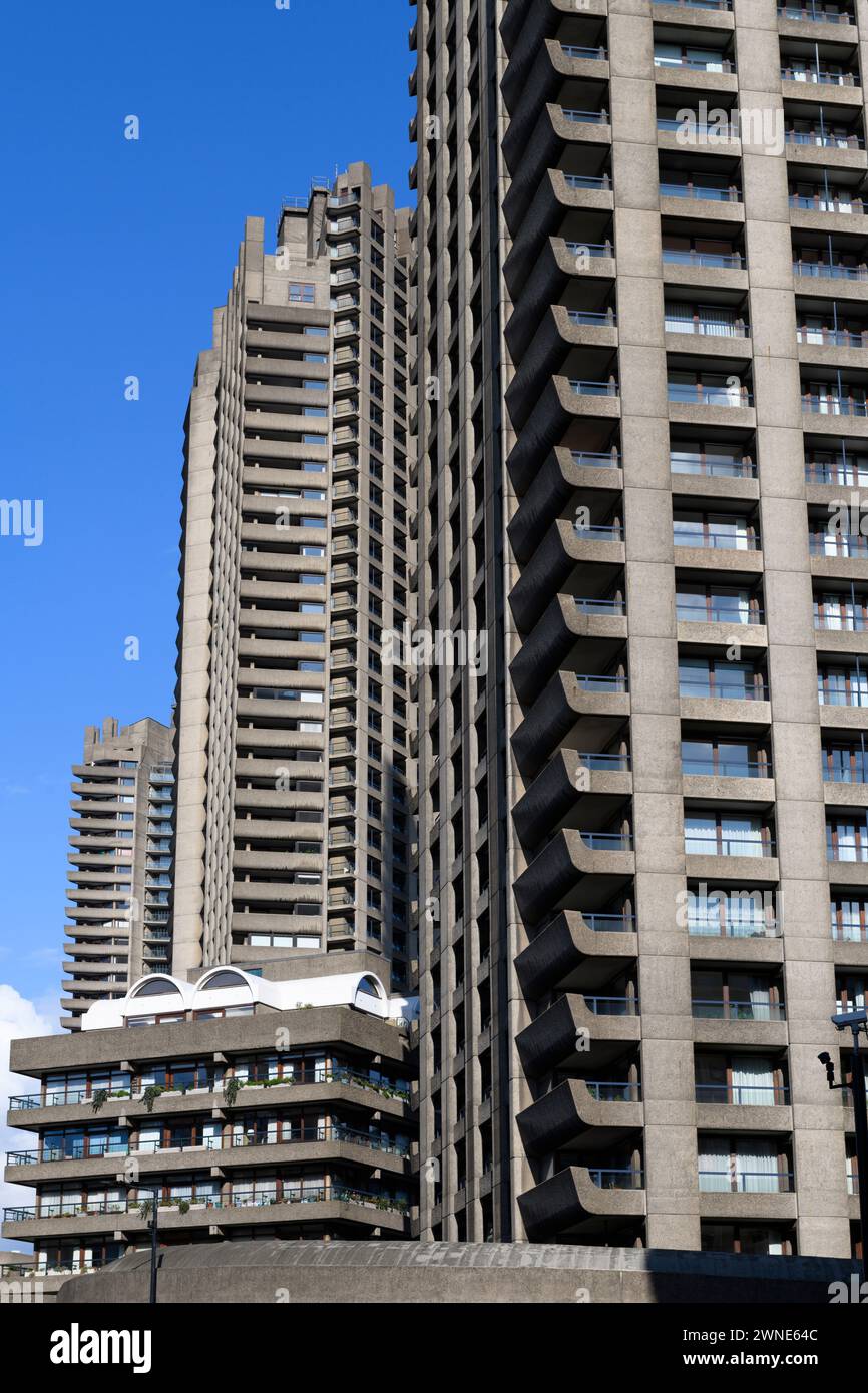 The apartment buildings of the Barbican Estate, the Cromwell Tower, is