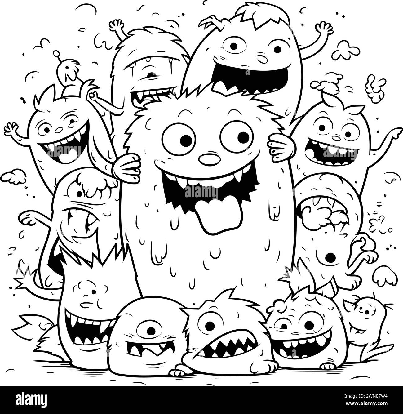 Funny comic characters Black and White Stock Photos & Images - Alamy