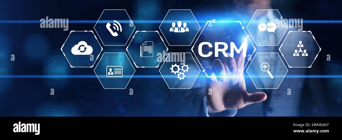 CRM Customer relationship management software system business technology concept Stock Photo Alamy