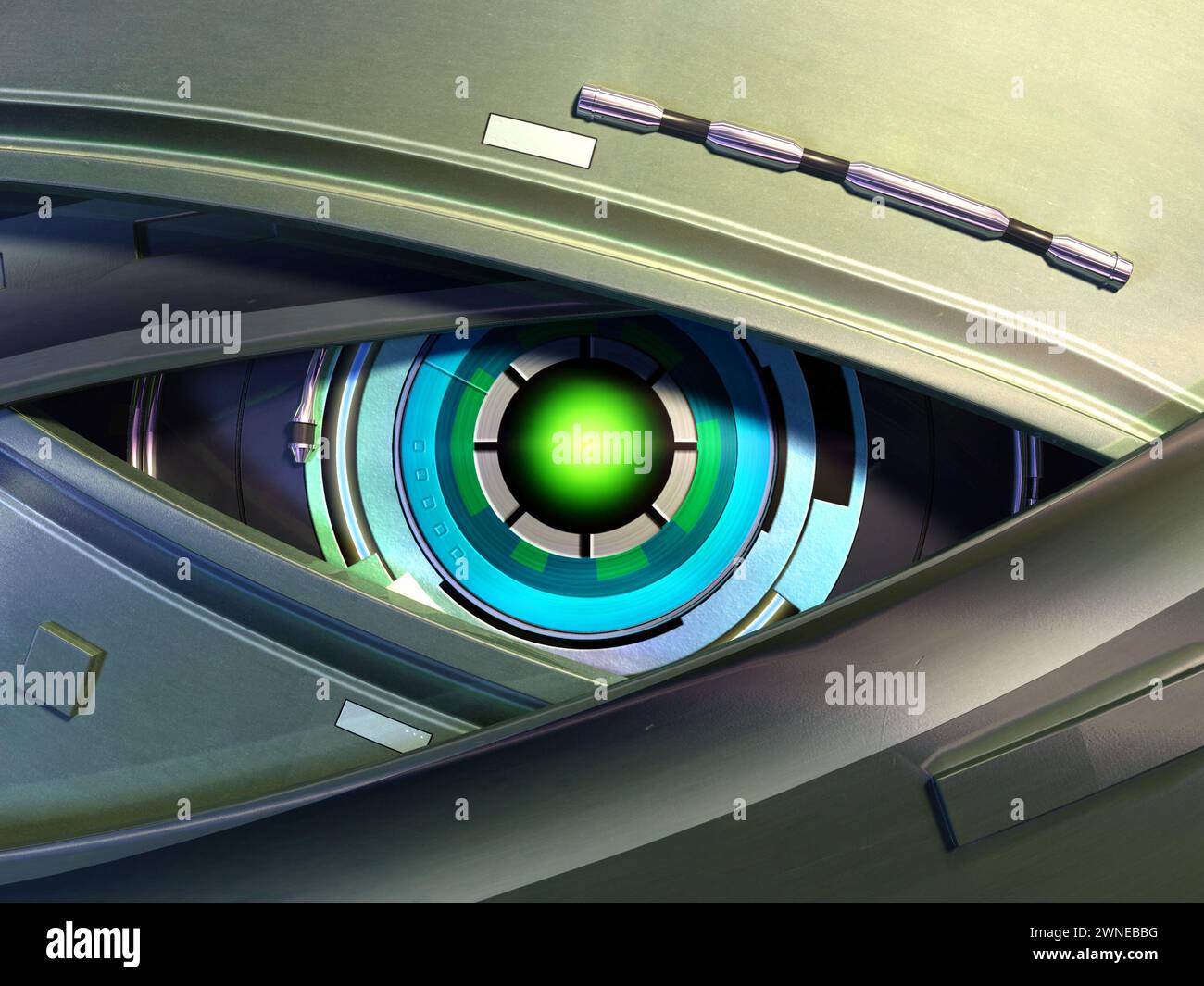 Close-up on a robotic eye. Digital illustration Stock Photo - Alamy