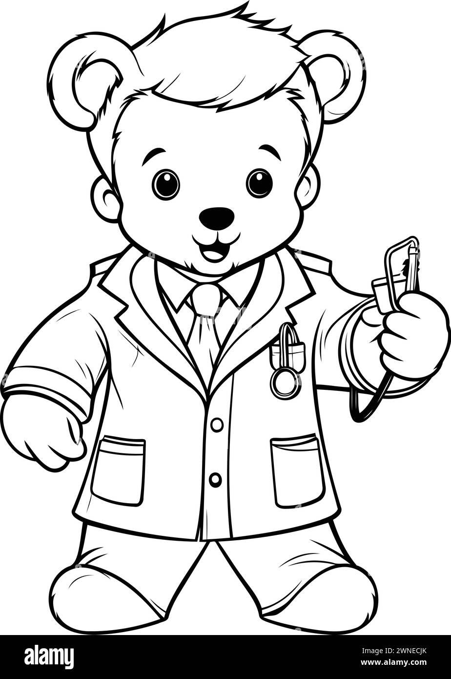 Cartoon bear Black and White Stock Photos & Images - Alamy