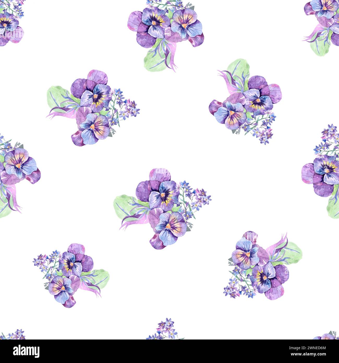 background pattern seamless card with violet flowers Stock Photo - Alamy