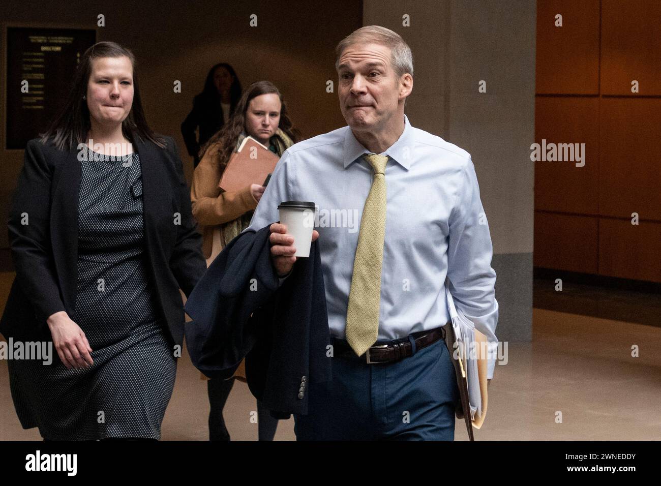 Washington, United States. 30th Jan, 2024. United States Representative Jim Jordan (Republican of Ohio), Chair, US House Committee on the Judiciary departs the US House Committee on Oversight, Judiciary, and Ways & Means impeachment inquiry against United States President Joe Biden at the Thomas P. O'Neill Jr. House Office Building in Washington, DC, USA, on January 30, 2024. Photo by Rod Lamkey/CNP/ABACAPRESS.COM Credit: Abaca Press/Alamy Live News Stock Photo