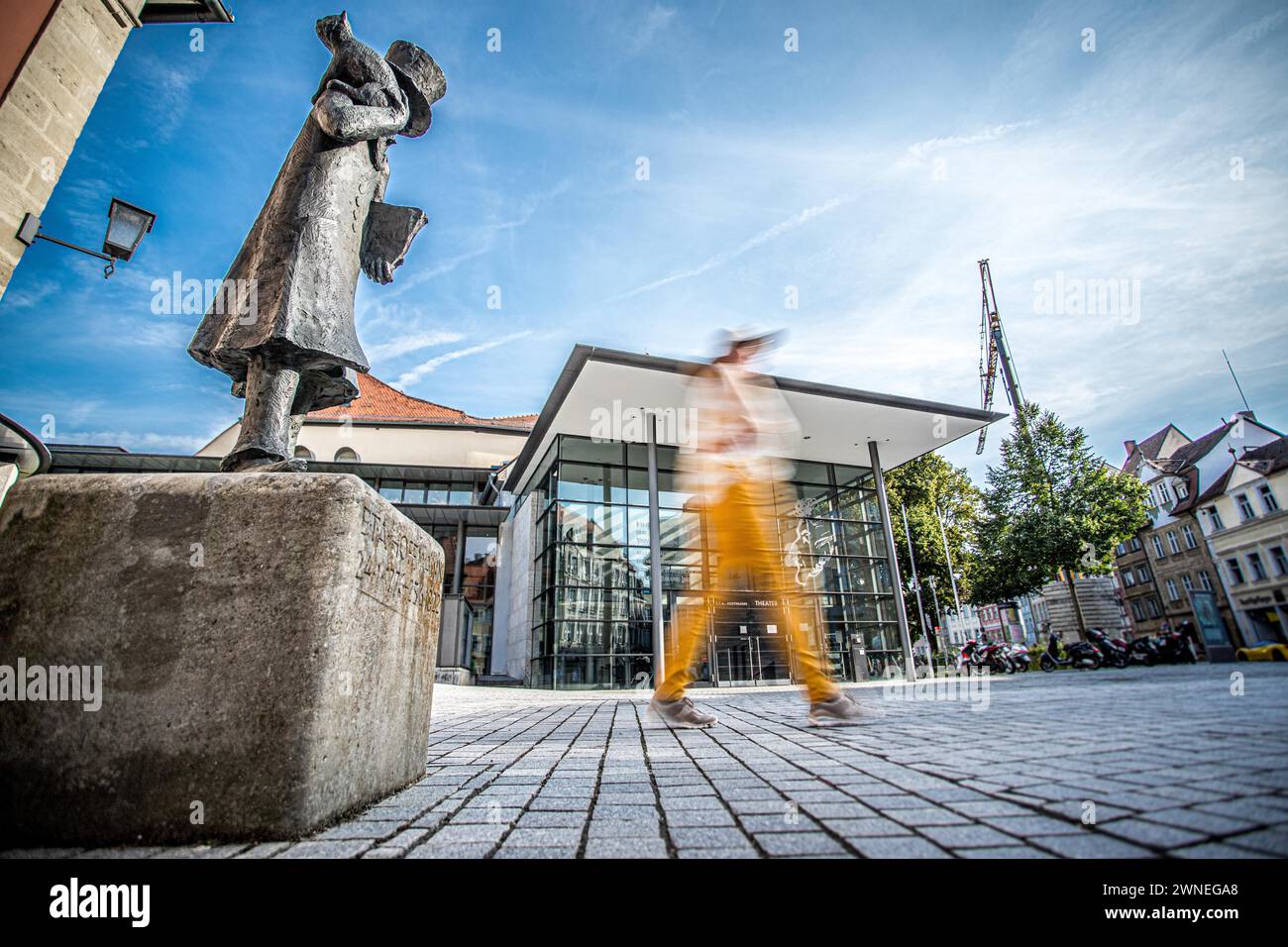 Statue of e t a hoffmann in downtown bamberg hi-res stock photography ...