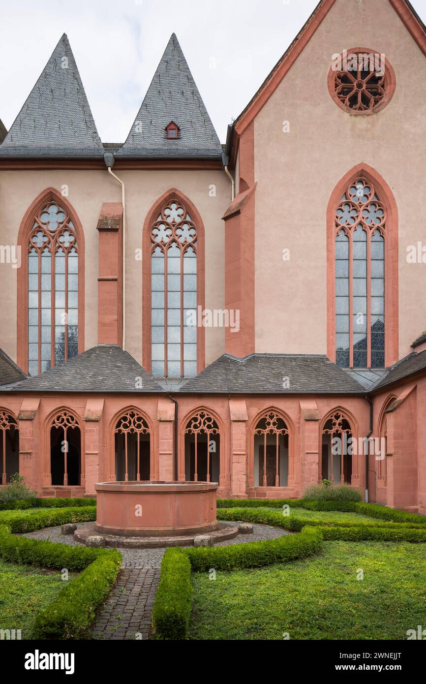 Medieval Church and Cloister of St. Stephan, Mainz / St. Stephan zu Main, Germany, of c. 1267-1340 and late 1400s. Stock Photo