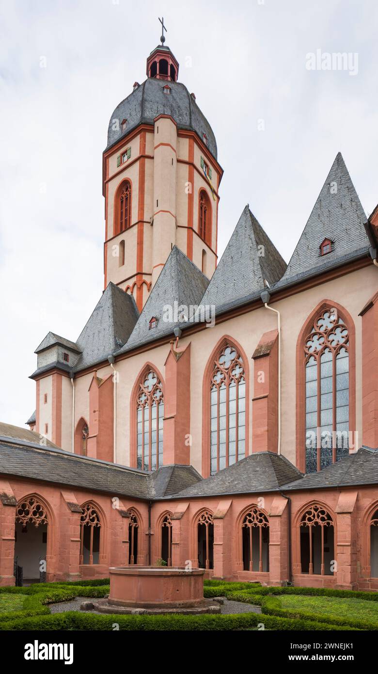 Medieval Church and Cloister of St. Stephan, Mainz / St. Stephan zu Main, Germany, of c. 1267-1340 and late 1400s. Stock Photo