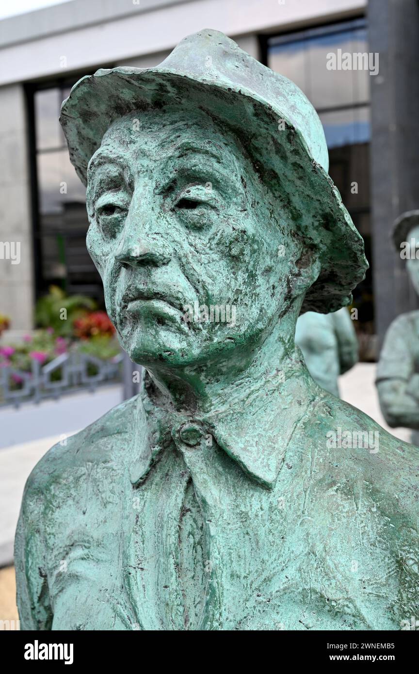 SAN JOSE, COSTA RICA: The Monumento Los Presentes (Monument to Those Present) is a group of nine statues, in tribute to the local inhabitants. Stock Photo