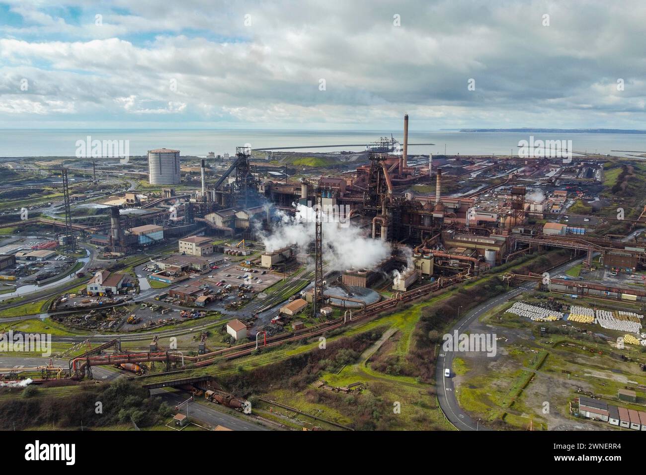Port Talbot, Wales, UK. 2nd March 2024. UK Weather. General aerial view ...