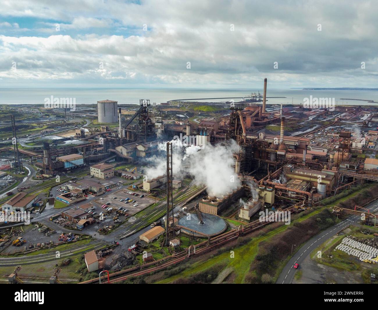 Port Talbot, Wales, UK. 2nd March 2024. UK Weather. General aerial view ...