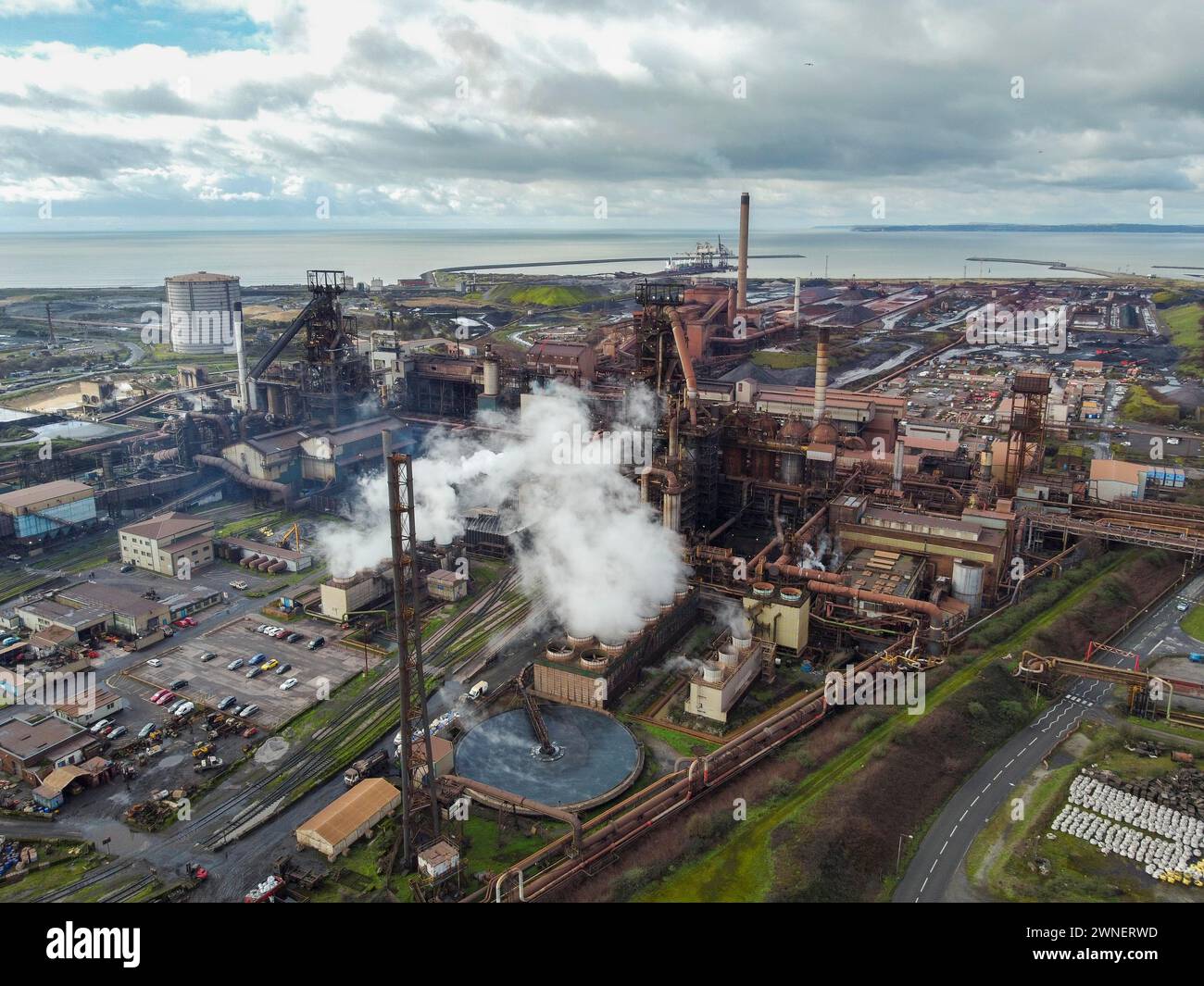 Port Talbot, Wales, UK. 2nd March 2024. UK Weather. General aerial view ...