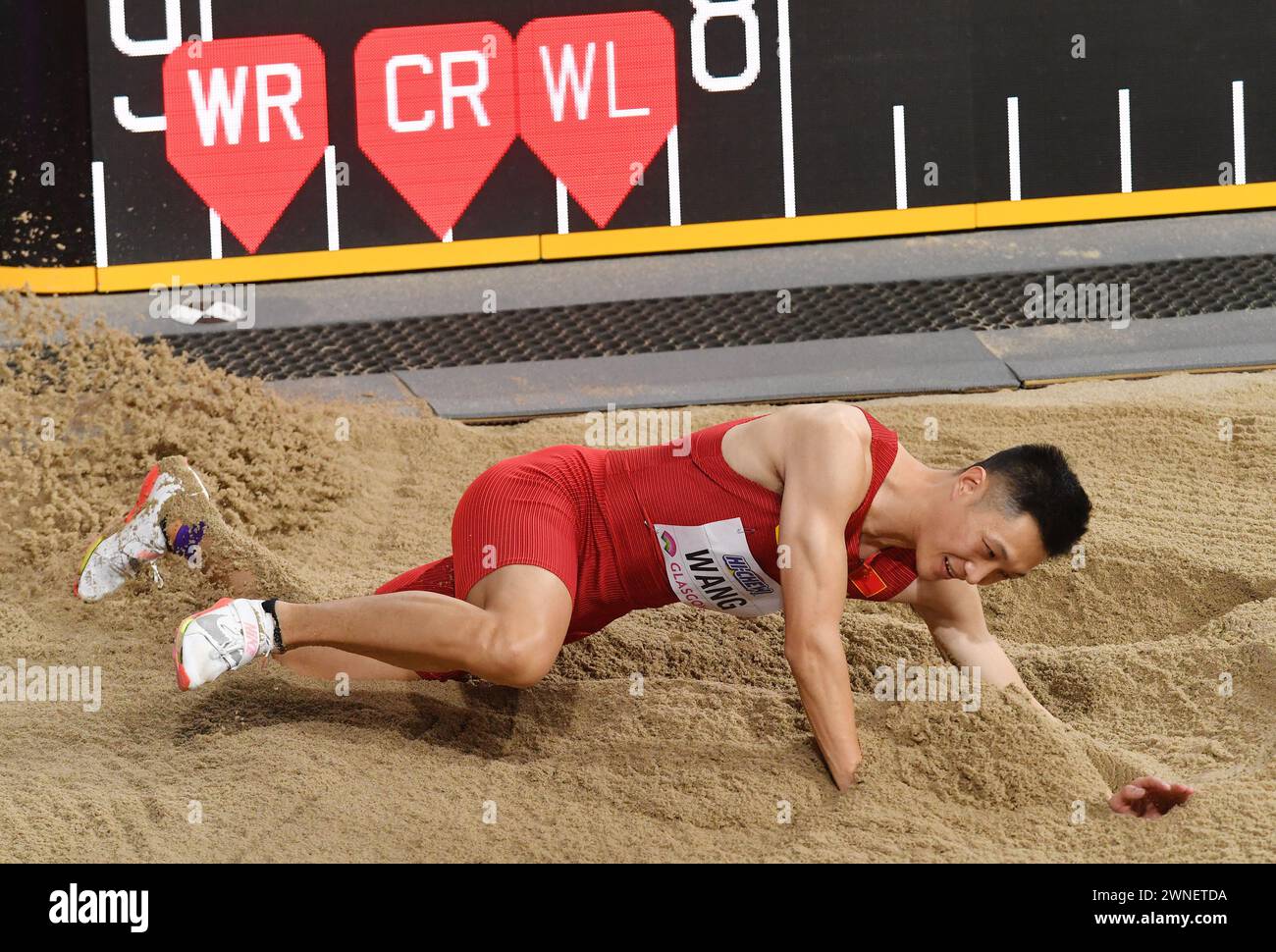 Glasgow, Britain. 2nd Mar, 2024. Wang Jianan of China competes during ...