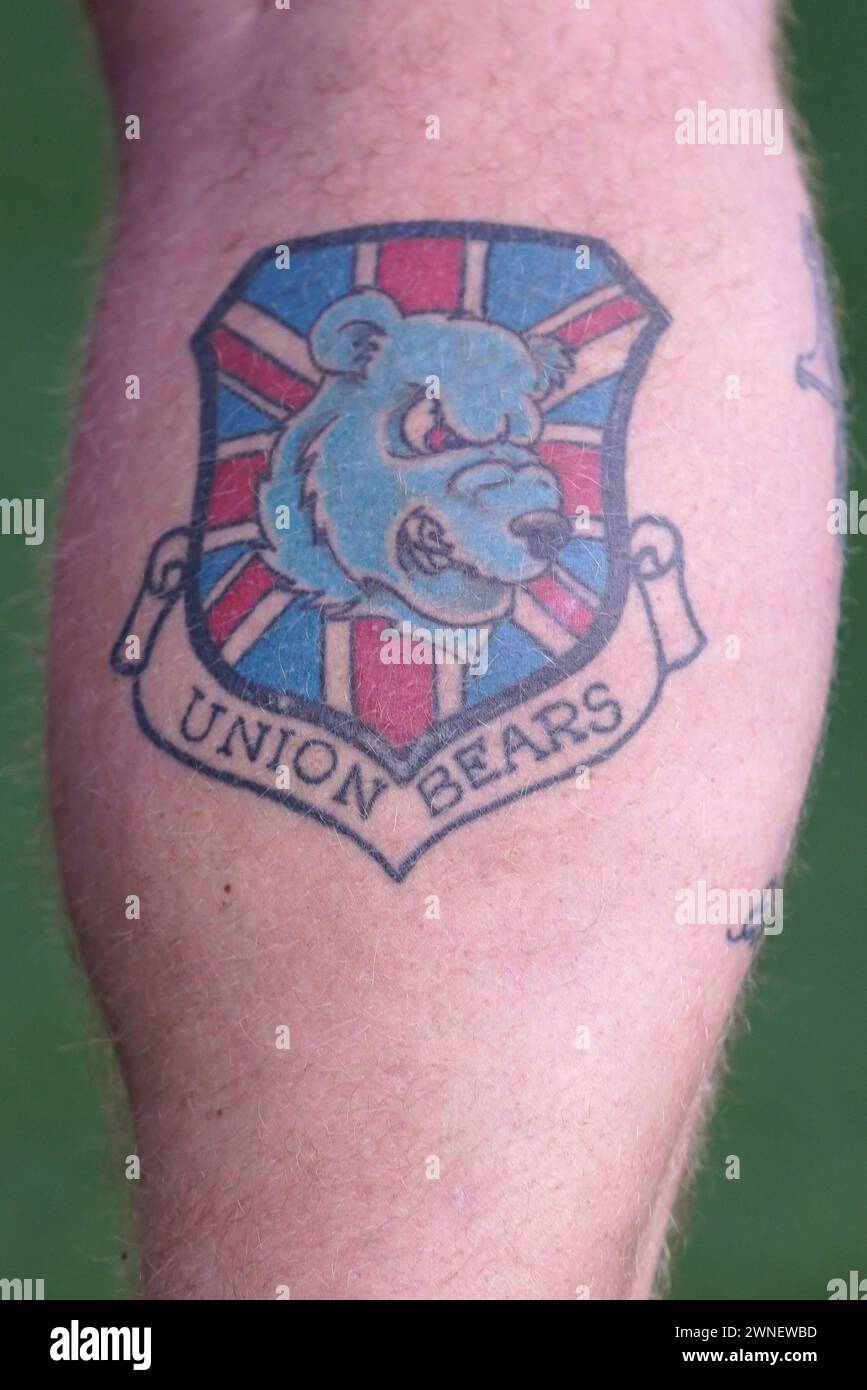 Glasgow rangers fans tattoo hi-res stock photography and images - Alamy