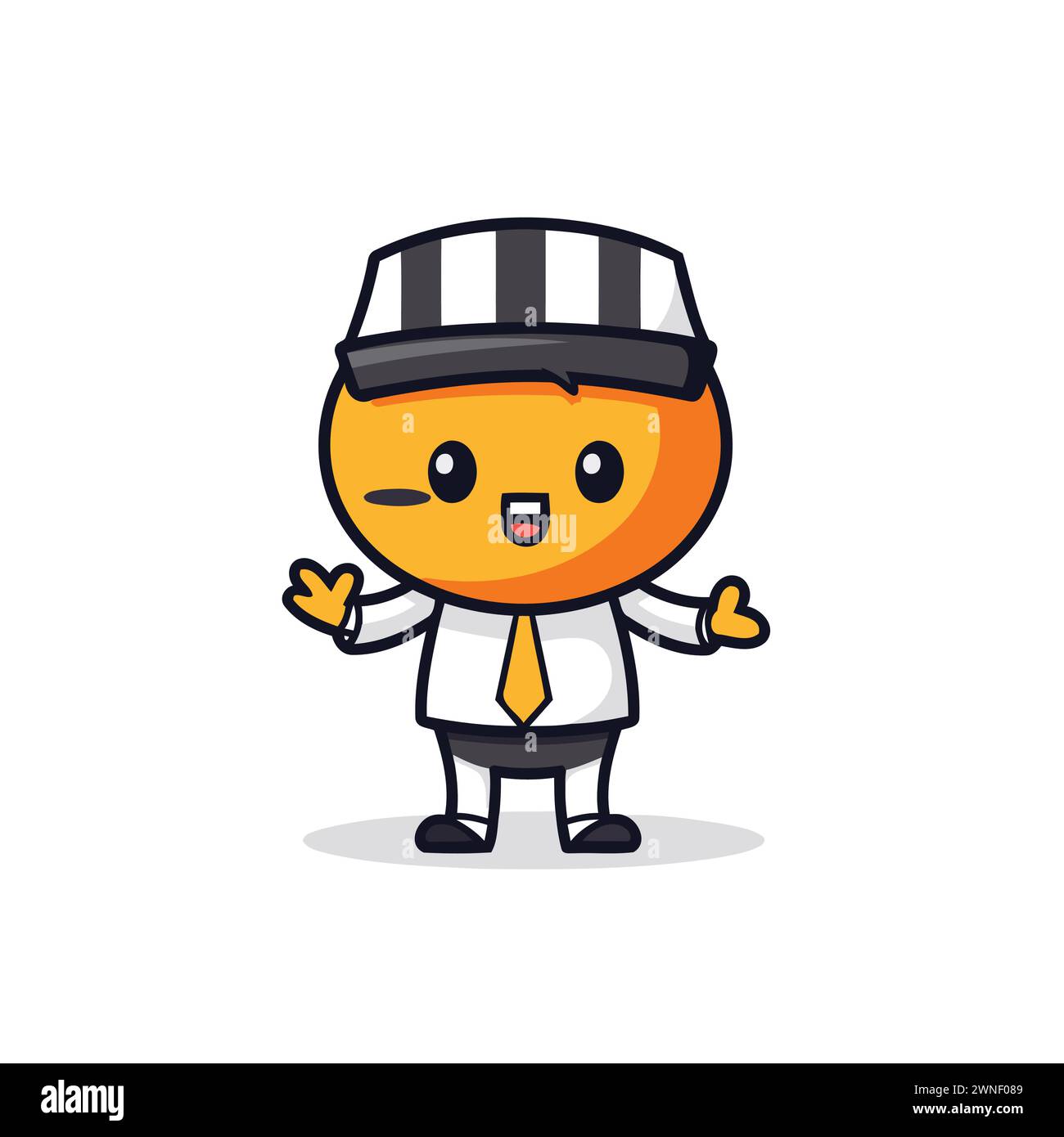 Cute prisoner character. Mascot design. Vector Illustration Stock Vector