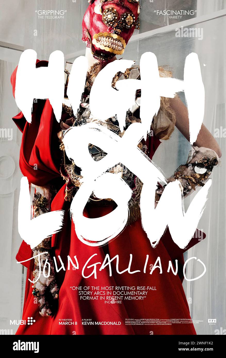 High & Low - John Galliano (2023) directed by Kevin Macdonald and starring Penélope Cruz, Kate Moss and Naomi Campbell. Examines the rapid ascent, fall from grace, and journey forward for controversial fashion designer John Galliano. US one sheet poster ***EDITORIAL USE ONLY***. Credit: BFA / Mubi Stock Photo