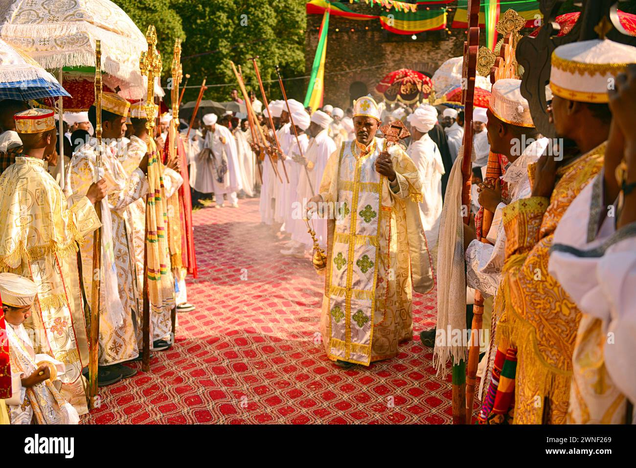 Timkat-Epiphany, is the most important religious holiday for the Coptic Orthodox Church, the baptism of Jesus Stock Photo