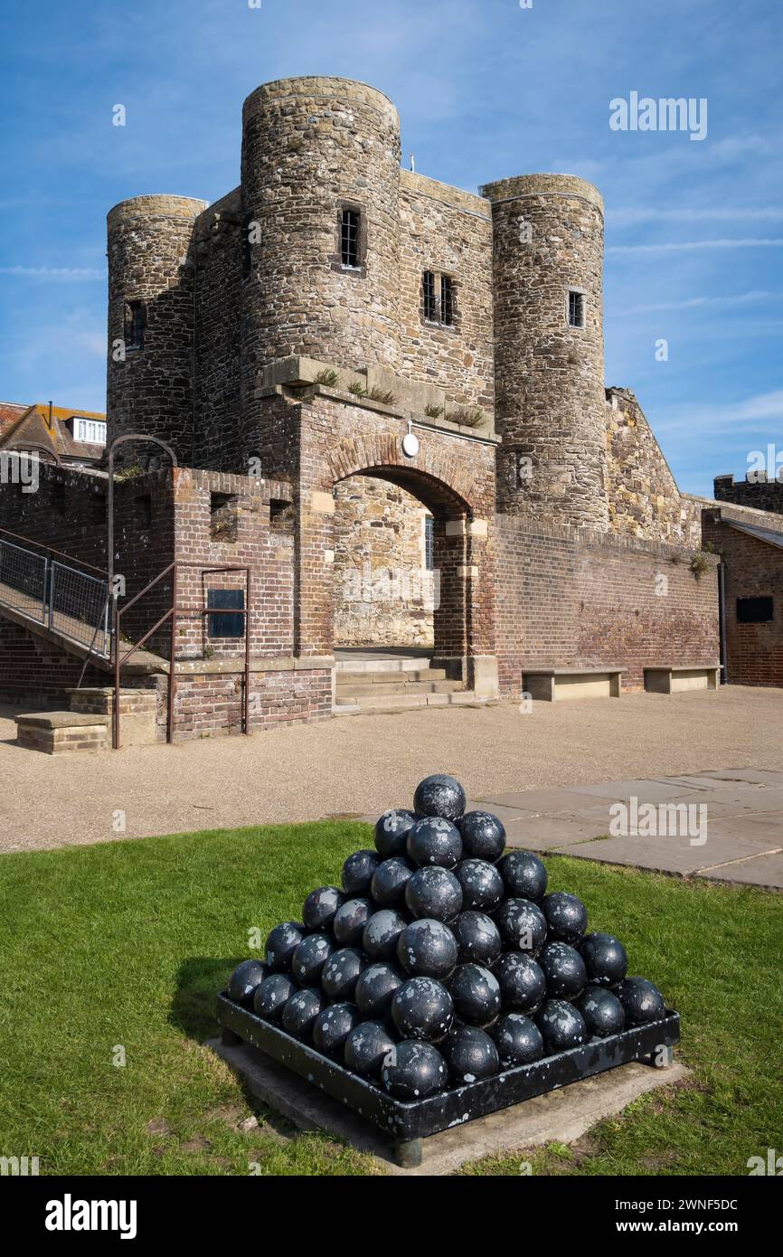 Rye Castle in East Sussex, UK. Also known as Ypres Castle and built around the 13th/14th century. Grade 1 listed and an ancient monument. Stock Photo