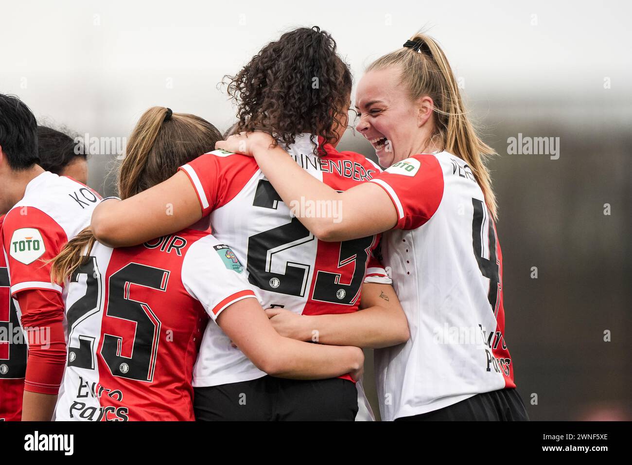 Rotterdam, Netherlands. 02nd Mar, 2024. Rotterdam - Jada Conijnenberg of Feyenoord V1 celebrates the 1-0 during the match between Feyenoord V1 v Excelsior V1 at Nieuw Varkenoord on 2 March 2024 in Rotterdam, Netherlands. Credit: box to box pictures/Alamy Live News Stock Photo