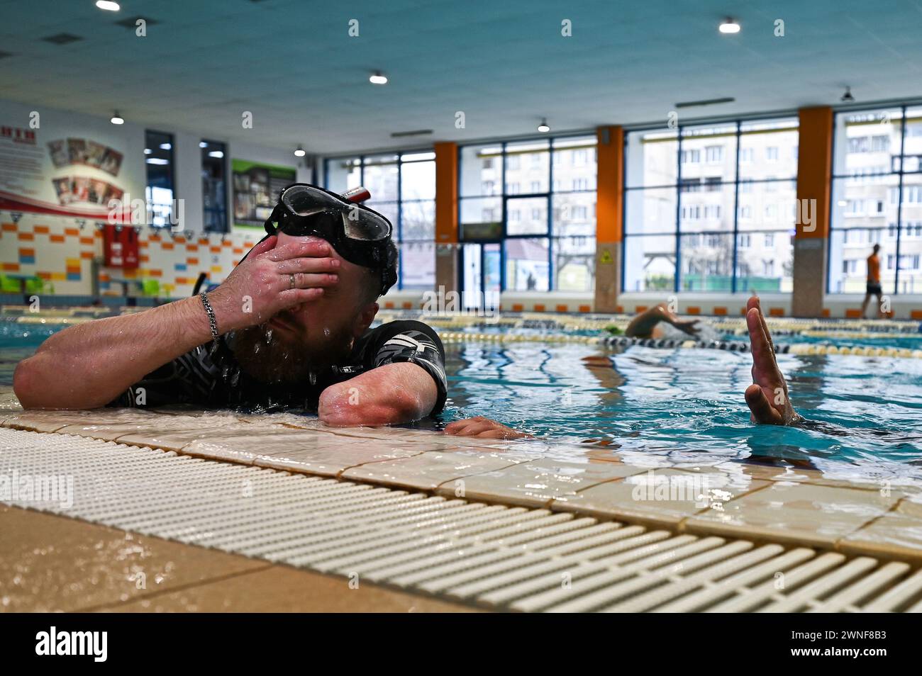 Non Exclusive: LVIV, UKRAINE - MARCH 1, 2024 - A diving class organised by the Croatian military within the framework of the Resocialization of Ukrain Stock Photo