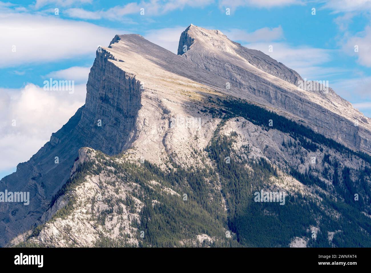 view of Mount Rundle, Rocky Mountains, Banff national park, Canada Stock Photo