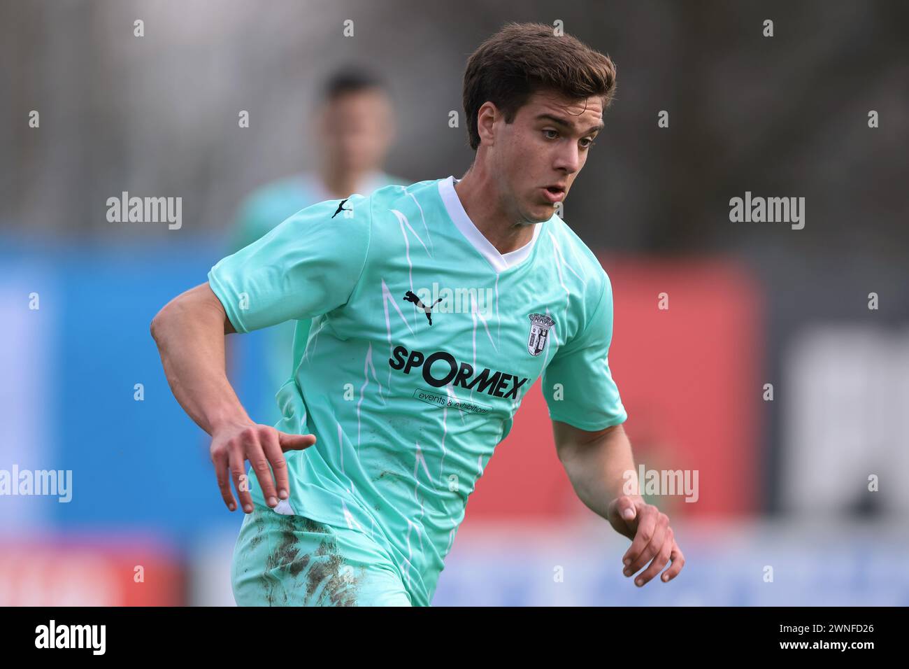 Milan, Italy. 28th Feb, 2024. Dinis Rodrigues of SC Braga during the UEFA Youth League match at Centro Sportivo Vismara, Milan. Picture credit should read: Jonathan Moscrop/Sportimage Credit: Sportimage Ltd/Alamy Live News Stock Photo