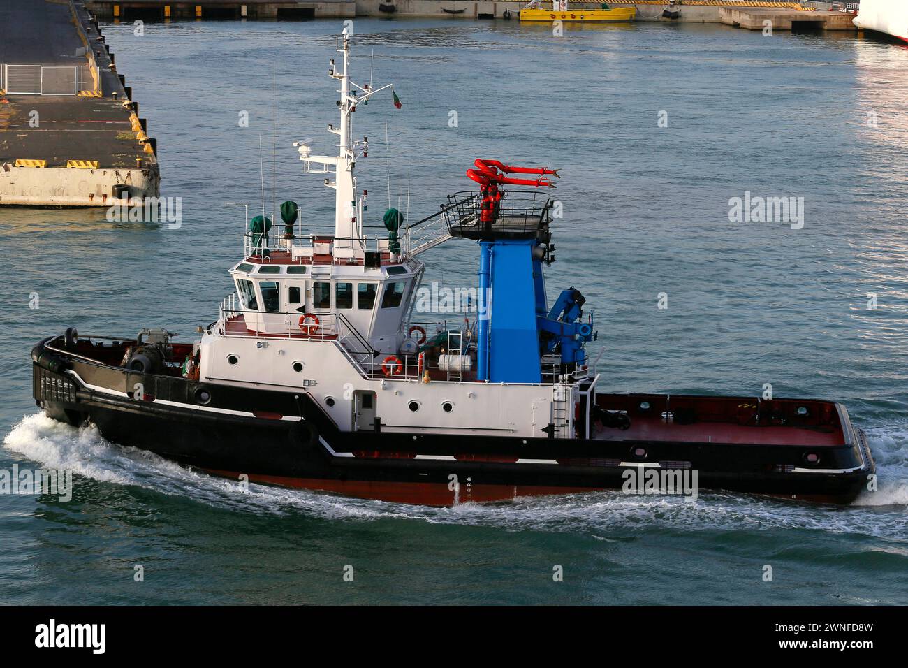 tugboat in Civita Vecchia port near Rome, Lazio, Italy Stock Photo