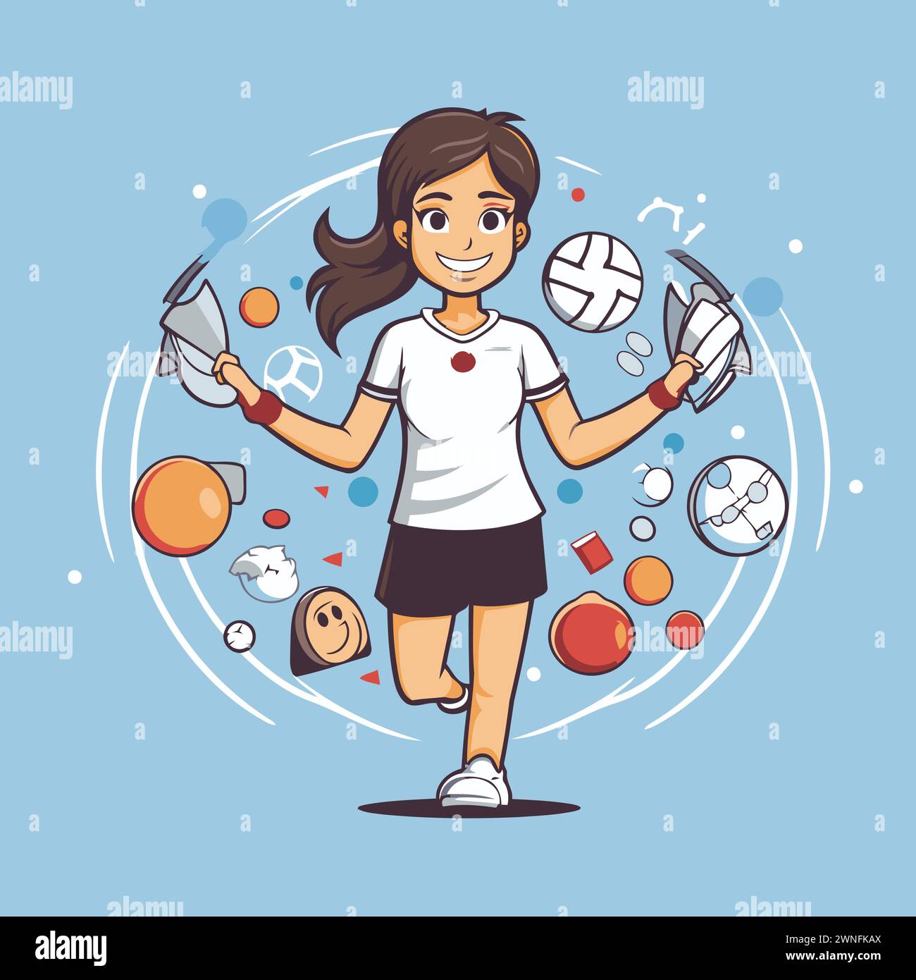 Girl shorts t shirt Stock Vector Images - Alamy