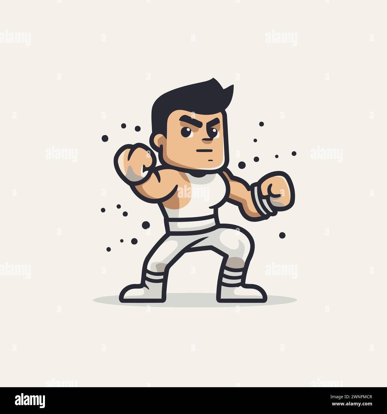 Cartoon boxer vector illustration. Flat style design. Vector ...