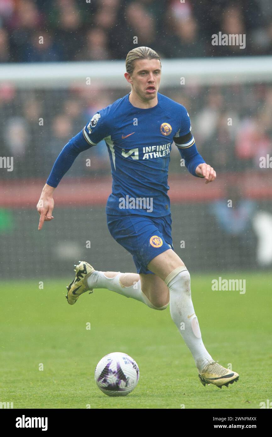 2nd March 2024; Gtech Community Stadium, Brentford, London, England; Premier League Football, Brentford versus Chelsea; Conor Gallagher of Chelsea Stock Photo