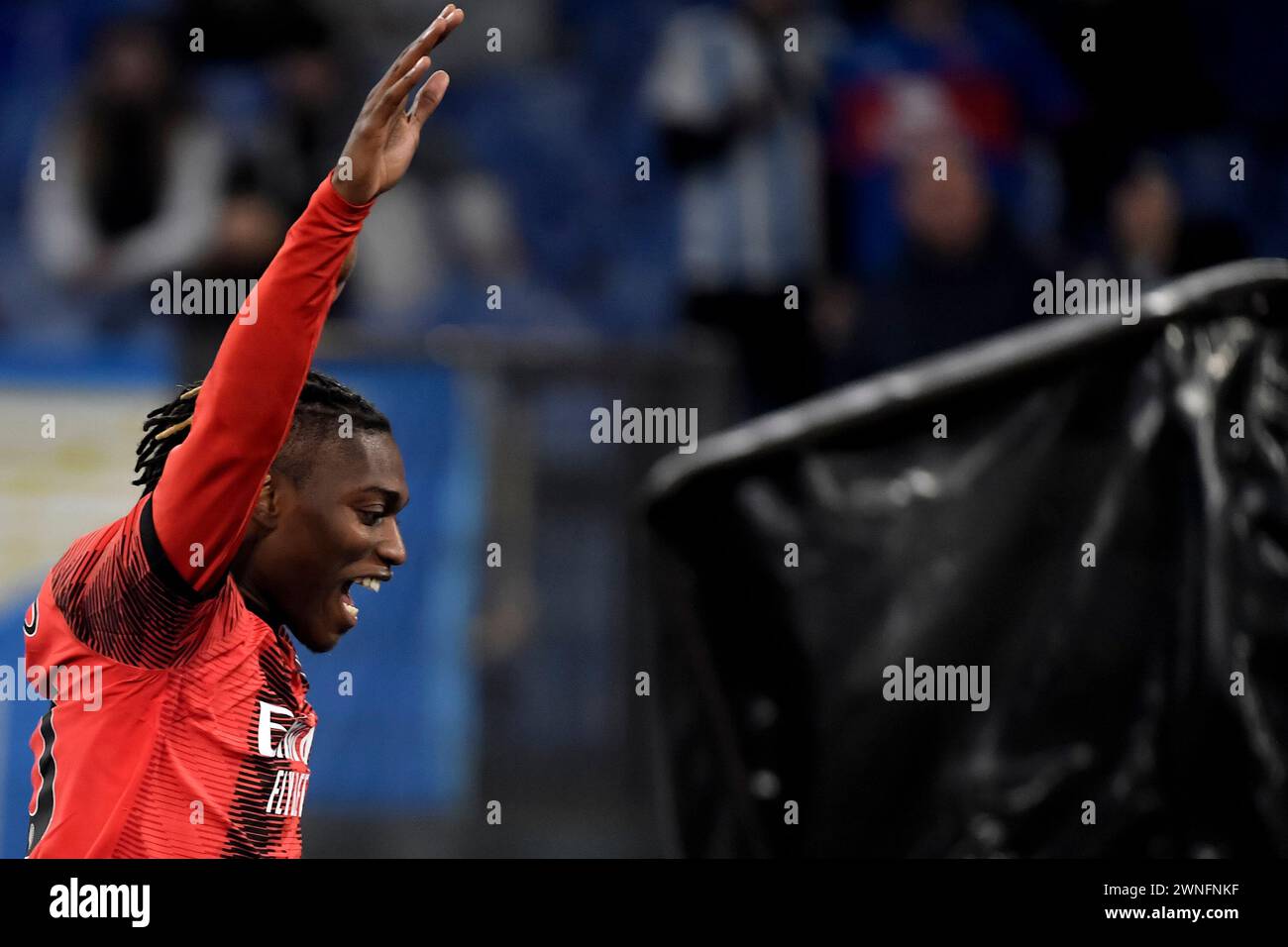 Rafael Leao of AC Milan celebrates after scoring a goal, later ...