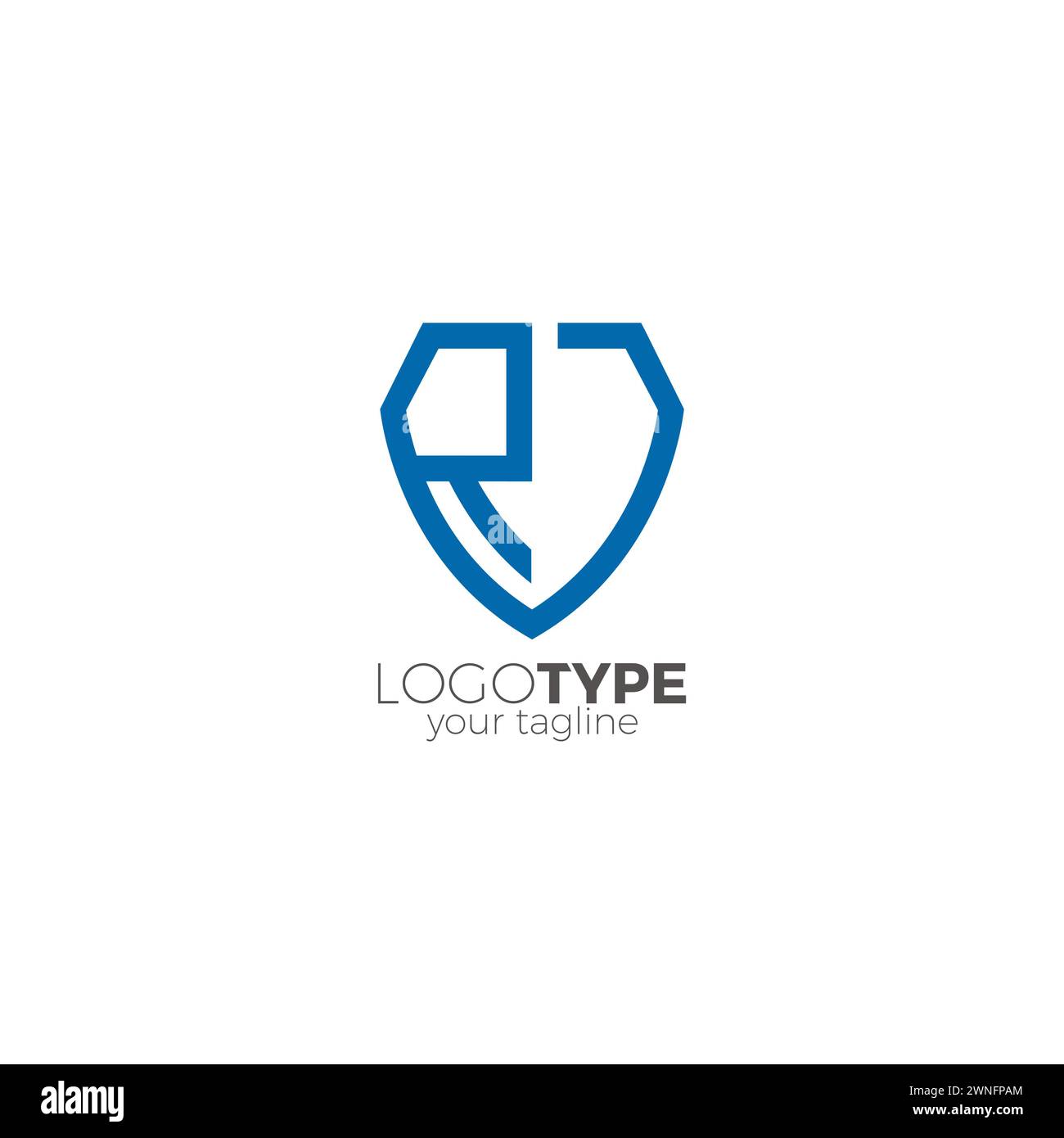 RJ Logo. Letter RJ Shield Logo Vector Stock Vector
