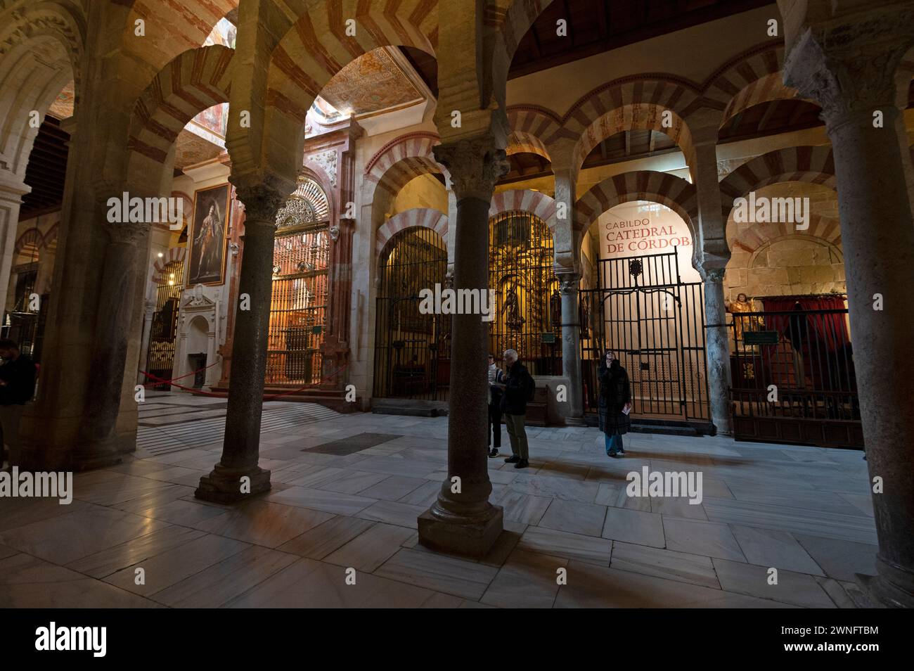 Some of the Christian funerary chapels and tombs inside the Mosque/Cathedral of Cordoba in the historic city of Cordoba in Andalusia in southern Spain Stock Photo