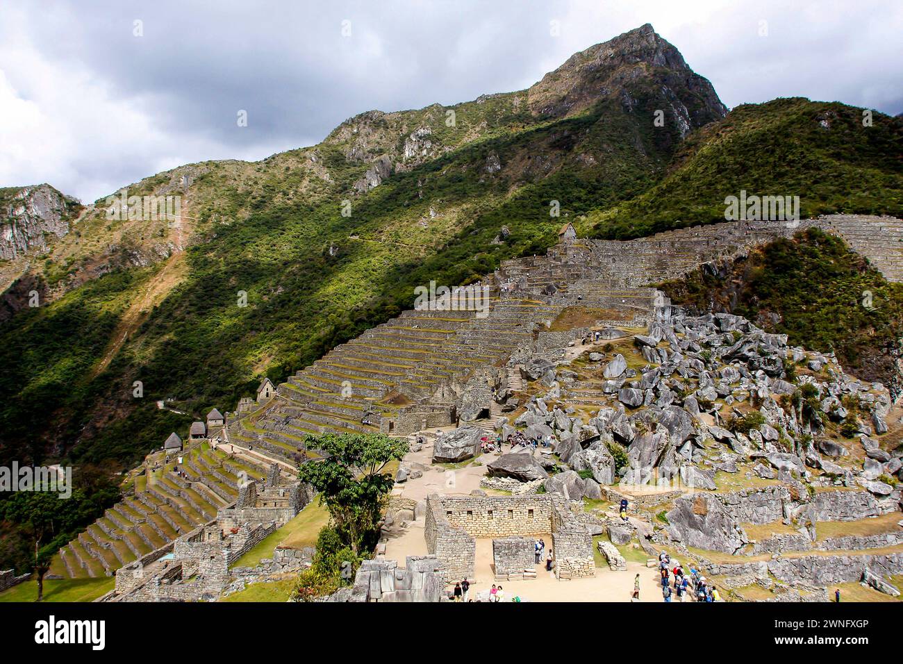 Agricultural zone of the ancient Inca City of Machu Picchu. The 15-th ...