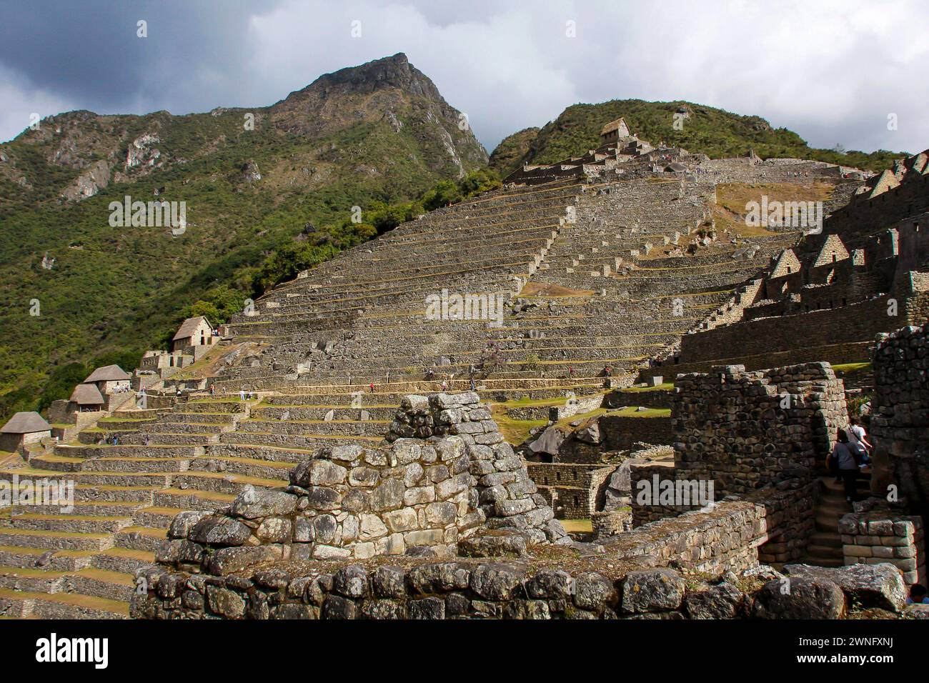 Agricultural zone of the ancient Inca City of Machu Picchu. The 15-th ...