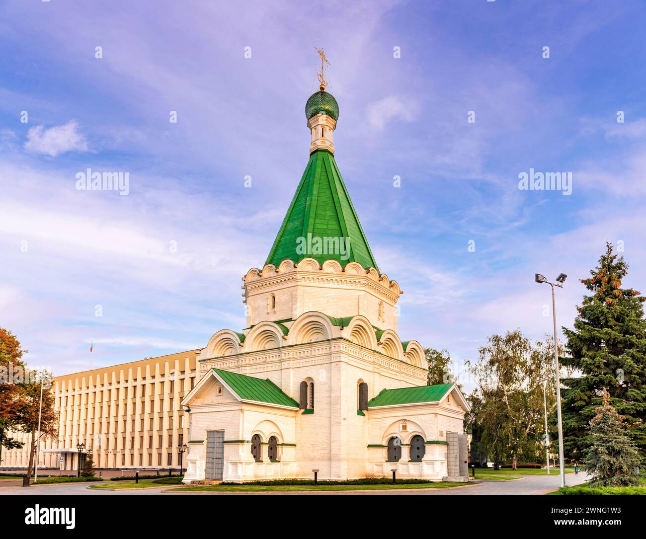 Archangel Cathedral in the Nizhny Novgorod Kremlin where the national Russian hero Kozma Minin is buried Stock Photo