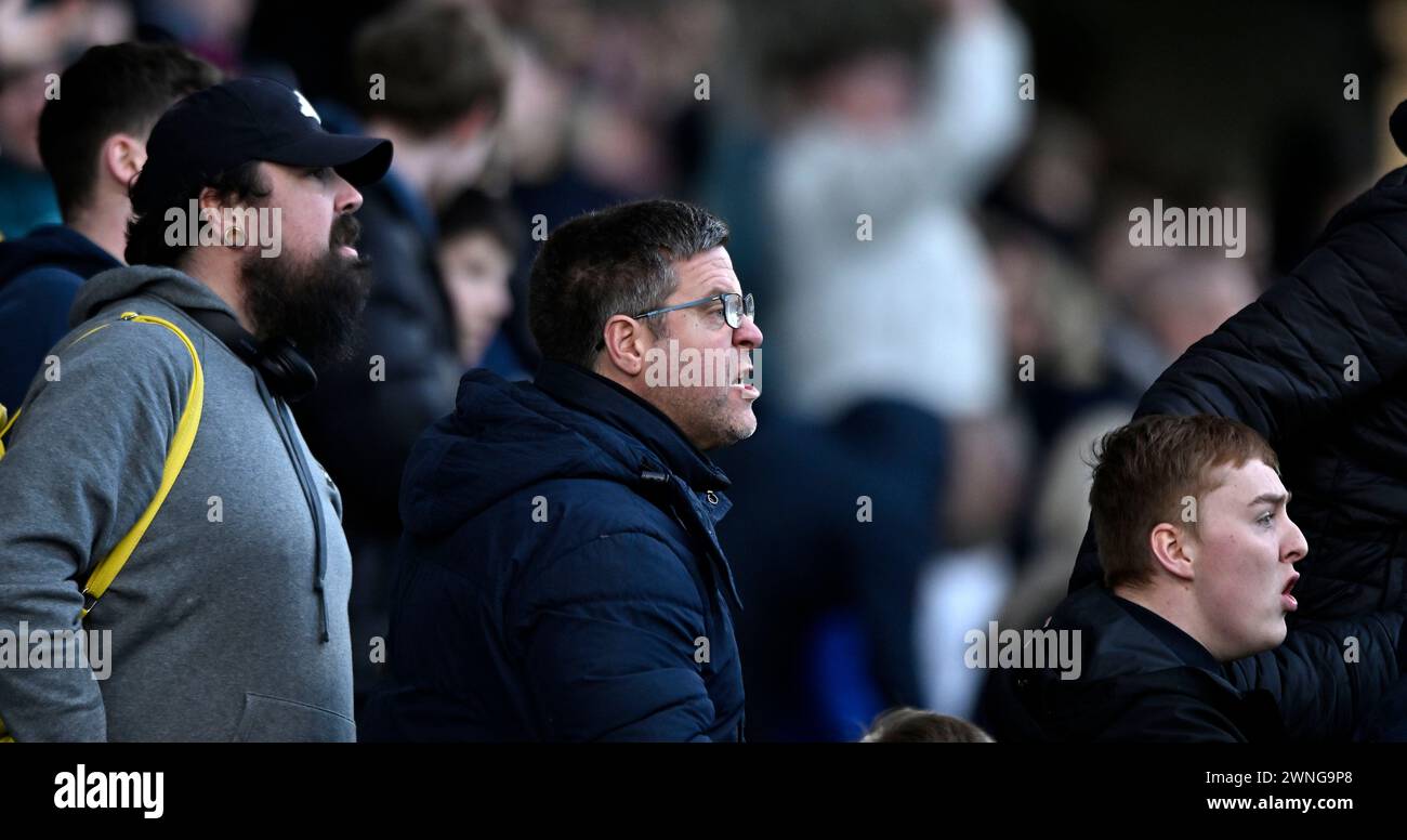 London, UK. 2nd Mar, 2024. Some angry Watford fans shout at the players at the end of the game during the Millwall V Watford match in the EFL Championship at The Den, Bermondsey, London. This Image is for EDITORIAL USE ONLY. Licence required from the the Football DataCo for any other use. Credit: MARTIN DALTON/Alamy Live News Stock Photo