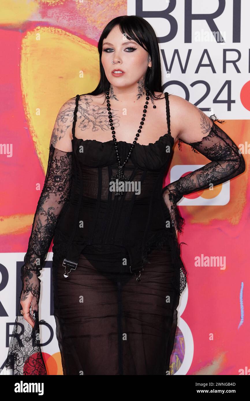 Kenya Grace attending the Brit Awards 2024 at the O2 Arena, London