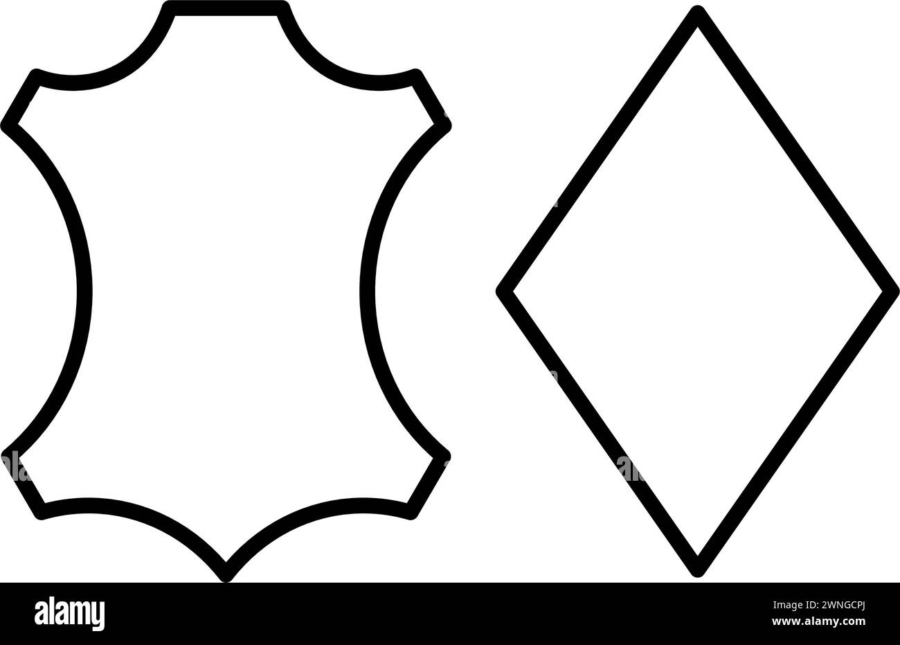 Genuine and artificial leather icon set Stock Vector