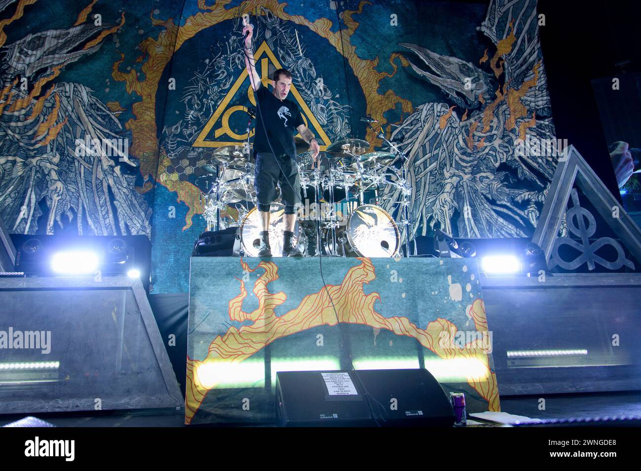 Randy Blythe of American heavy metal band, Lamb of God, performs at Scotiabank Arena in Toronto