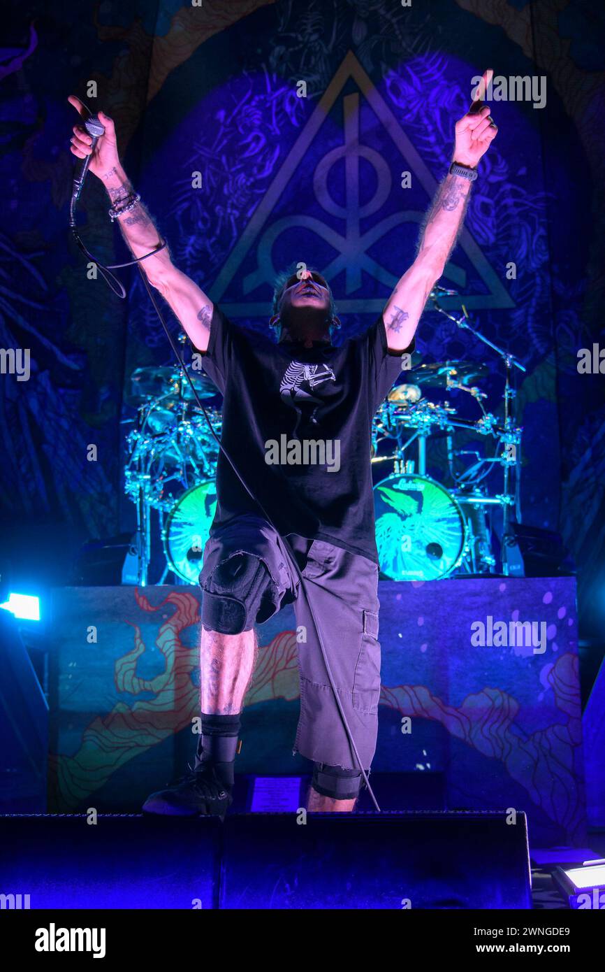 Randy Blythe of American heavy metal band, Lamb of God, performs at Scotiabank Arena in Toronto