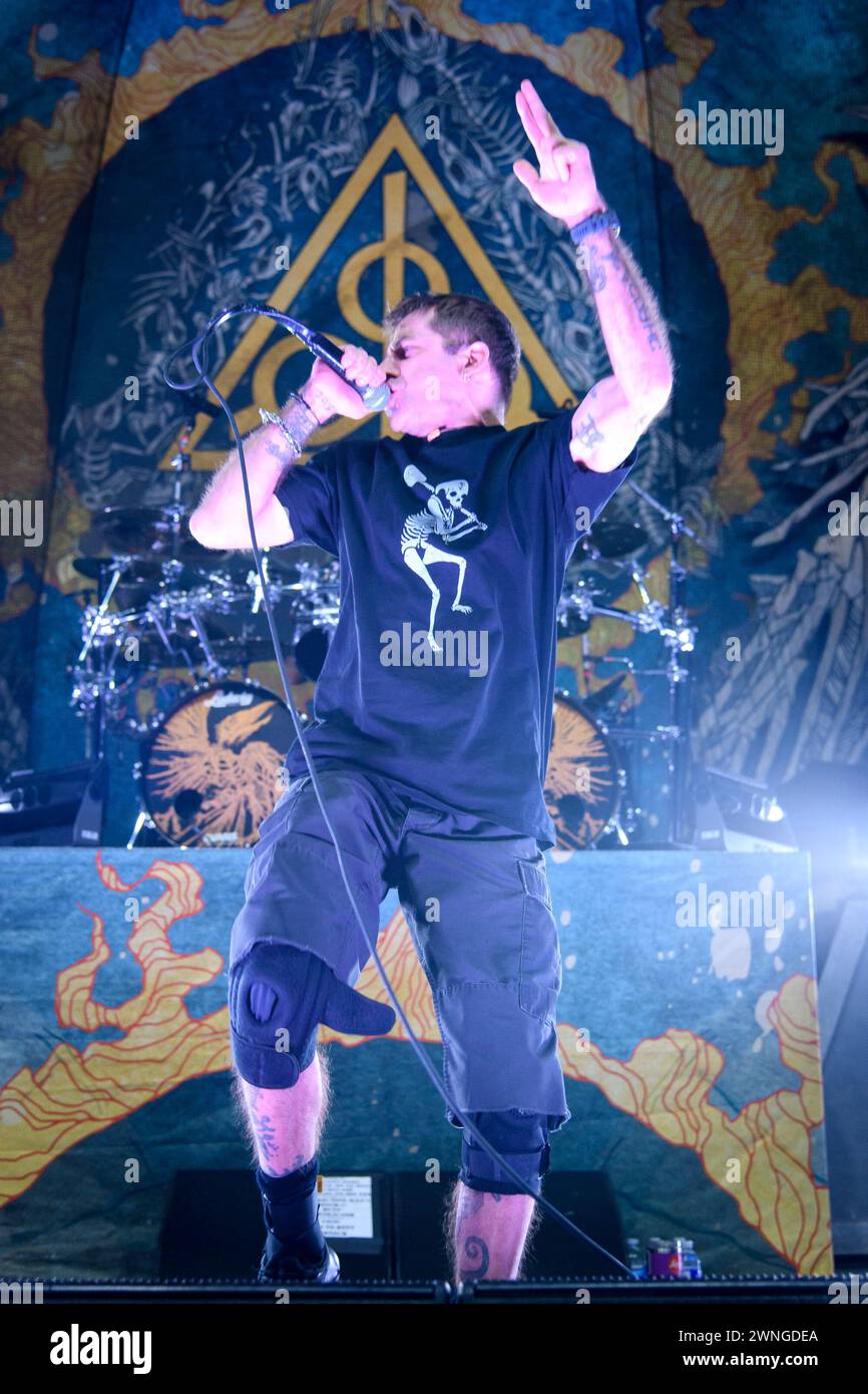 Randy Blythe of American heavy metal band, Lamb of God, performs at Scotiabank Arena in Toronto