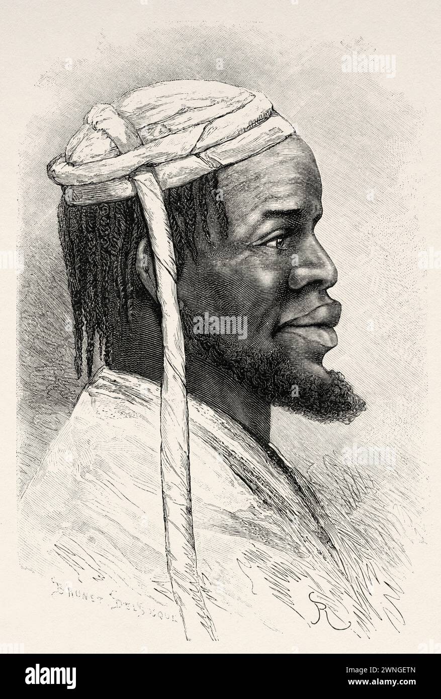 Almamy Ibrahima Sory, Guinea. Africa. Two campaigns in French Sudan, 1886-1888 by Joseph Simon Gallieni (1849 - 1916) Le Tour du Monde 1890 Stock Photo
