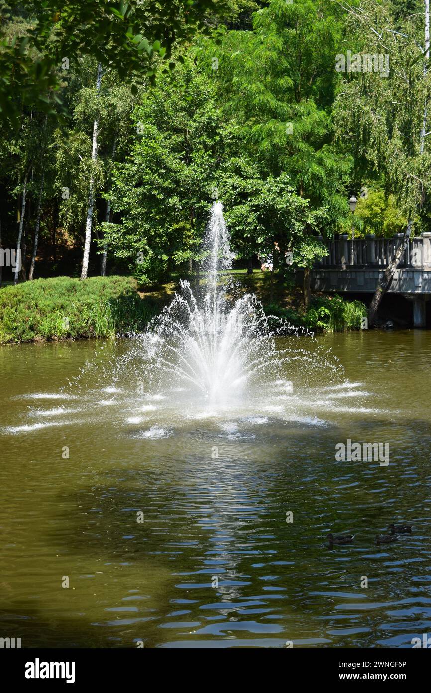 Splashing Water Fountain Close Up Abstract Stock Photo - Alamy