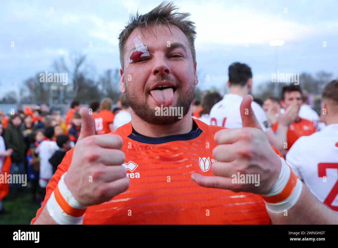 AMSTERDAM, NETHERLANDS - MARCH 02: David Anderson player of Haagsche RC during the international Rugby Europe Championship match between The Netherlan Stock Photo